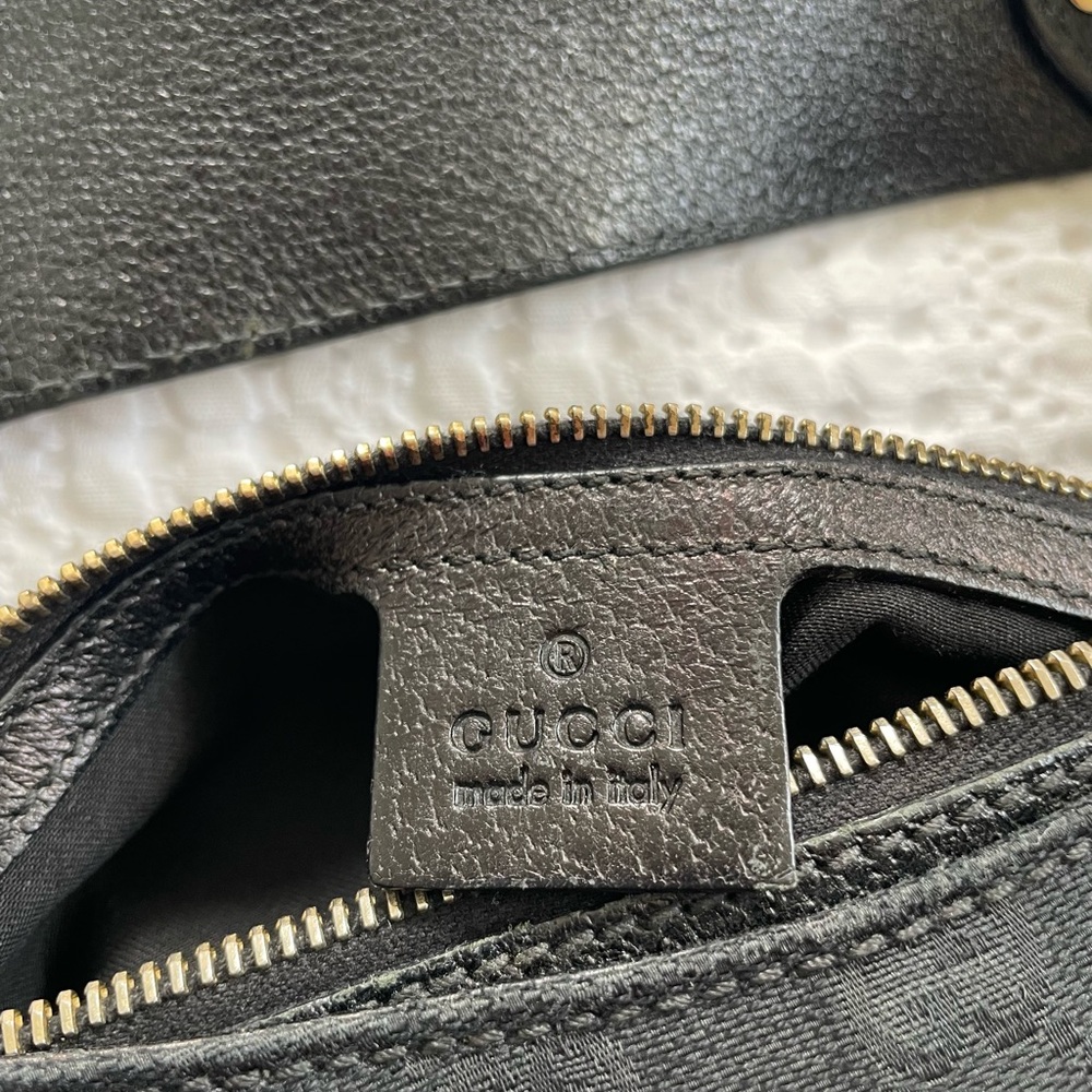 Gucci Creole hobo bag in black canvas with gold hardware - Picture 4 of 16